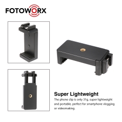 Universal Smartphone Clamp with hot shoe mount